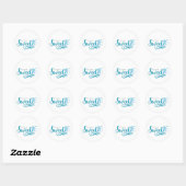 Sticker Rond Sweet 16 Turquoise & blanc fête d'anniversaire Fav (Feuille)