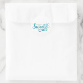 Sticker Rond Sweet 16 Turquoise & blanc fête d'anniversaire Fav (Sac)