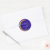 Sticker Rond Sweet 16e Merci Date de la nuptiale Royal Blue Gol (Enveloppe)