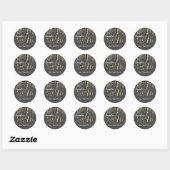 Sticker Rond Sweet 16e Party Gold Confetti Drips gris noir (Feuille)
