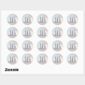 Sticker Rond Sweet 16th Beach Anniversaire Fête Favor (Feuille)