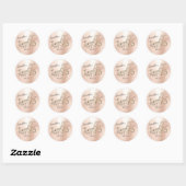 Sticker Rond Sweet 16th Script Metallic Rose rond Gold Girly (Feuille)