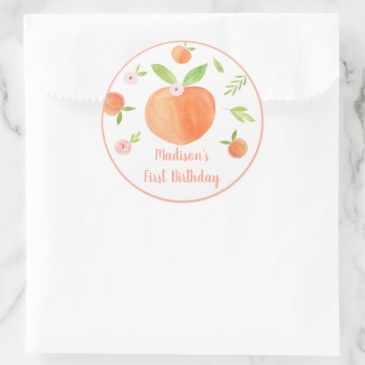 Sticker Rond Sweet As A Peach Anniversaire (Sac)