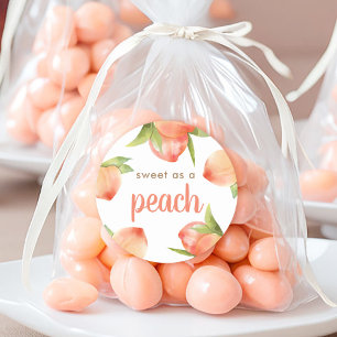 Sticker Rond Sweet As A Peach Theme Décorations