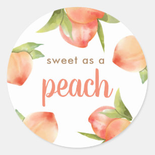 Sticker Rond Sweet As A Peach Theme Décorations