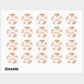 Sticker Rond Sweet As A Peach Theme Décorations (Feuille)