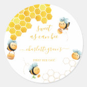 Sticker Rond Sweet As Can Bee 1er anniversaire (Devant)