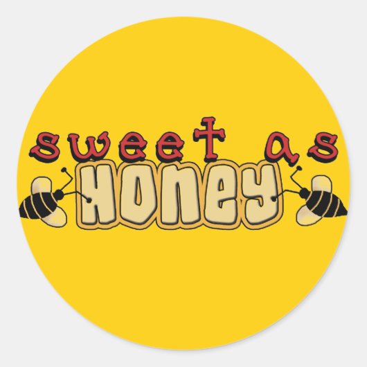 Sticker Rond Sweet as Honey Tshirts et cadeaux (Devant)