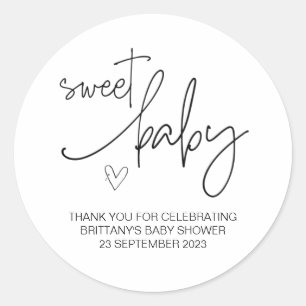 Sticker Rond Sweet Baby Boy Girl mignonne Baby shower Party Fav