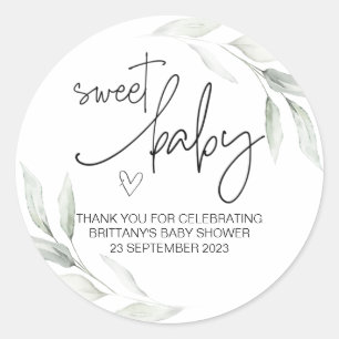 Sticker Rond Sweet Baby Boy Girl mignonne Baby shower Party Fav