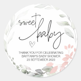 Sticker Rond Sweet Baby Boy Girl mignonne Baby shower Party Fav