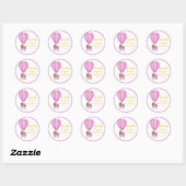 Sticker Rond Sweet Baby Carriage Hot Air Merci (Feuille)