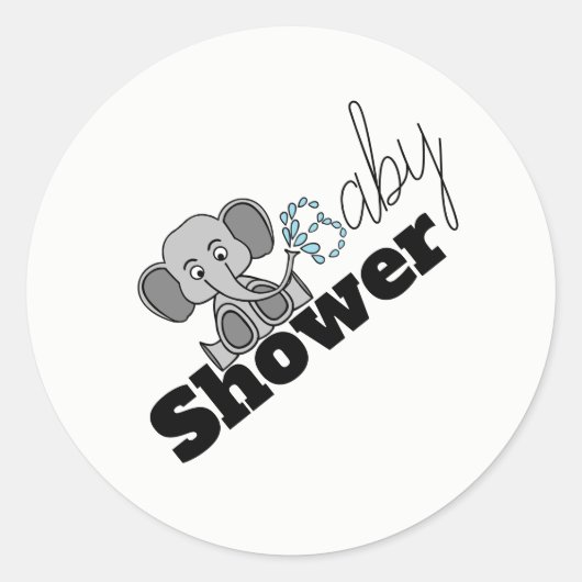 Sticker Rond Sweet Baby Elephant, Baby shower (Devant)