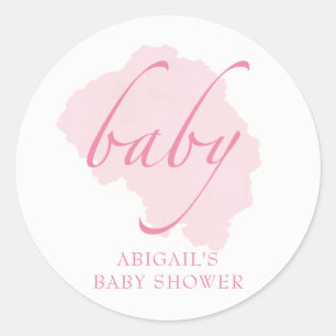 Sticker Rond Sweet Baby Pink, Baby shower