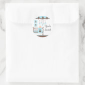 Sticker Rond Sweet Blue Baby Room Vous êtes InvitedSticker (Sac)