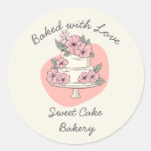 Sticker Rond Sweet Cake Bakery Baked with love (Devant)