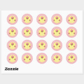 Sticker Rond Sweet Cake Pop Valentines Rose Classic Round St (Feuille)