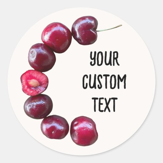 Sticker Rond Sweet Cherry - cerises rouges fraîches - fruits fr (Devant)