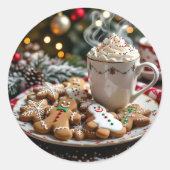 Sticker Rond Sweet Christmas Cookies and Hot Cocoa (Devant)