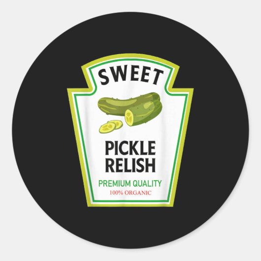 Sticker Rond Sweet Ckle Relish Funny Condiment Costume Party Ma (Devant)