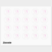Sticker Rond Sweet Coquette Cravate Bow rose Élégant Baby showe (Feuille)