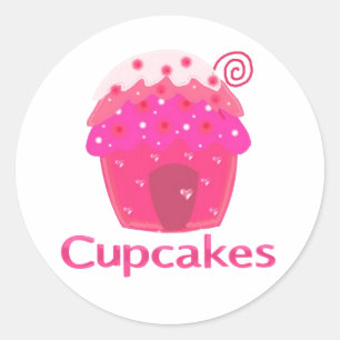 Sticker Rond Sweet Cupcake House