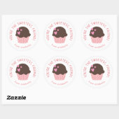 Sticker Rond Sweet Cupcake Kids Classe Saint Valentin (Feuille)