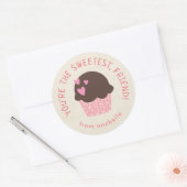 Sticker Rond Sweet Cupcake Kids Classe Saint Valentin (Enveloppe)
