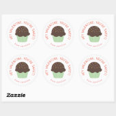 Sticker Rond Sweet Cupcake Kids Classe Saint Valentin (Feuille)