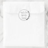 Sticker Rond Sweet Ending Black and White Wreath Wedding Favor (Sac)