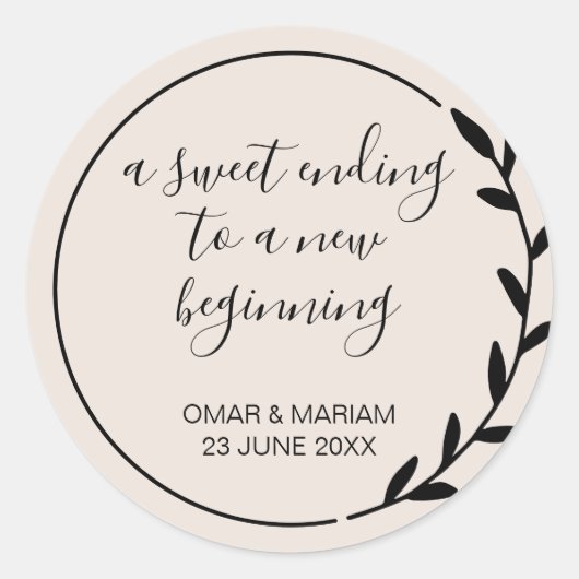 Sticker Rond Sweet Finding to New Begin Botanical (Devant)