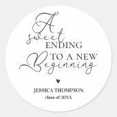 Sticker Rond Sweet Finding to New Beginning 2024 Graduation (Devant)
