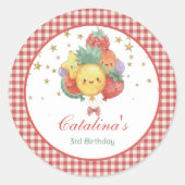 Sticker Rond Sweet Fruit Birthday | Tropical Kids Party (Devant)