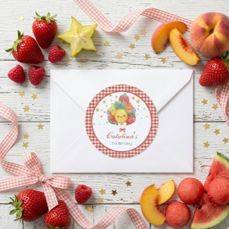 Sticker Rond Sweet Fruit Birthday | Tropical Kids Party