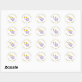 Sticker Rond Sweet Lavender Elephant fête d'anniversaire (Feuille)