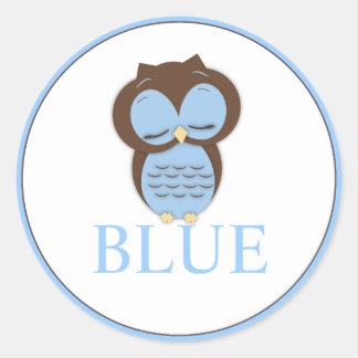 Sticker Rond Sweet Little Boy Owl Equipe de Révélation de genre