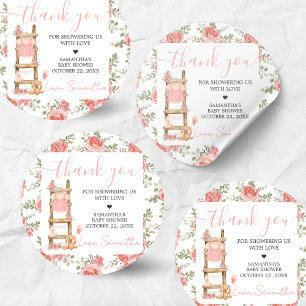 Sticker Rond Sweet Little Girl Boho Baby shower