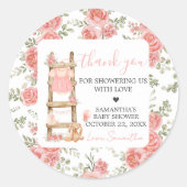 Sticker Rond Sweet Little Girl Boho Baby shower (Devant)