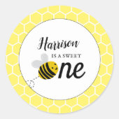 Sticker Rond Sweet Little Honey Bee Anniversaire (Devant)