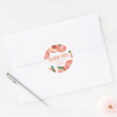Sticker Rond Sweet Little Peach Merci d'anniversaire (Enveloppe)