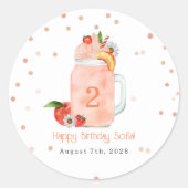 Sticker Rond Sweet Little Peach Smoothie 2e fête d'anniversaire (Devant)