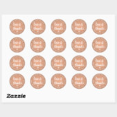 Sticker Rond Sweet Love & Thanks Faux Foil Faux Script simple (Feuille)