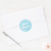 Sticker Rond Sweet Love & Thanks Pastel Blue Watercolor Script (Enveloppe)