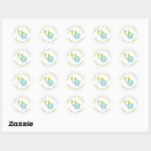 Sticker Rond Sweet Mint Green Elephant fête d'anniversaire (Feuille)