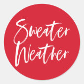 Sticker Rond Sweet moderne Météo Script Red Holiday (Devant)