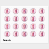 Sticker Rond Sweet on You Heureuse Sainte-Valentin Macaron (Feuille)