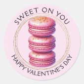 Sticker Rond Sweet on You Heureuse Sainte-Valentin Macaron (Devant)