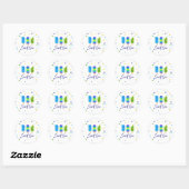 Sticker Rond Sweet One 1er anniversaire bleu vert Pop (Feuille)