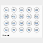 Sticker Rond Sweet One Blue Doughnut 1er anniversaire (Feuille)