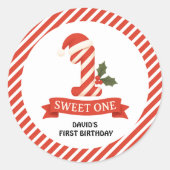 Sticker Rond Sweet One Christmas Premier anniversaire (Devant)